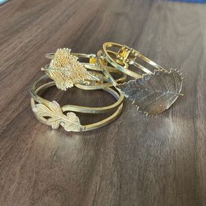 Real Leaf Gold Plated Bracelets